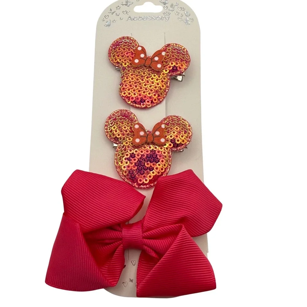 Chloe Accessory Minnie Mouse Sequin‎ Hair Clips & Bow Set