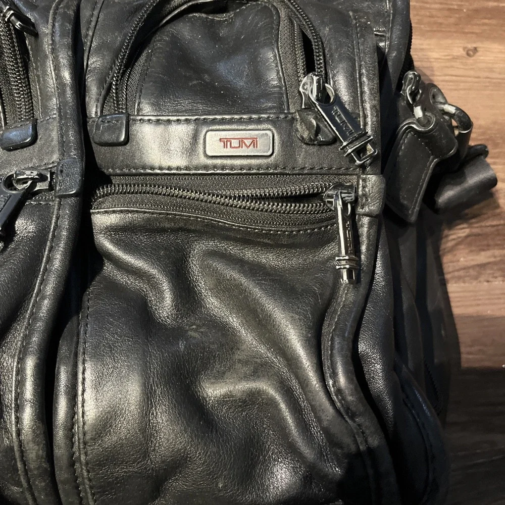Tumi Alpha‎ 96141DH2 2-Way Leather Briefcase A4 Large Capacity Black Used GUC