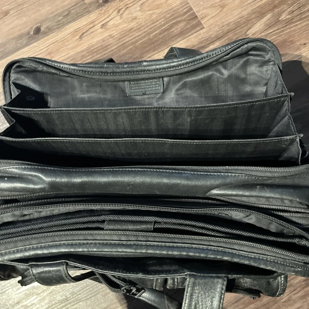 Tumi Alpha‎ 96141DH2 2-Way Leather Briefcase A4 Large Capacity Black Used GUC