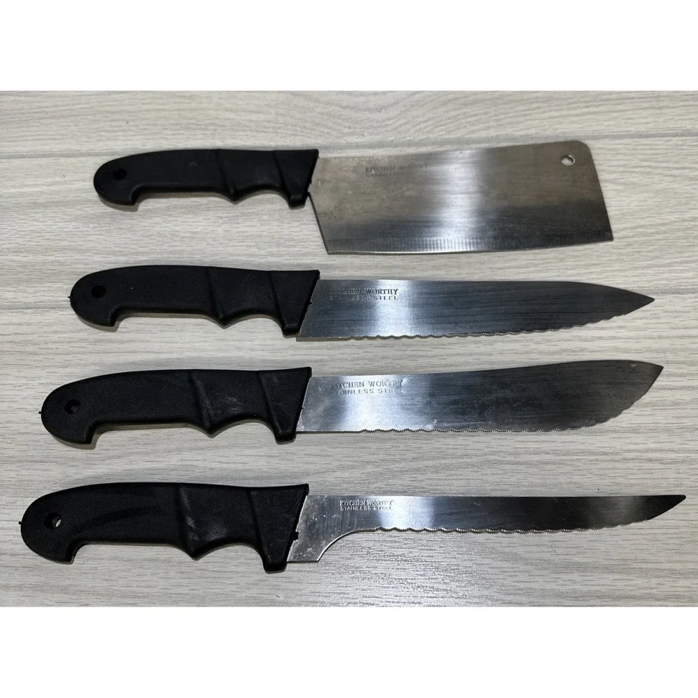 Kitchen Worthy Kitchen Knives (Set of 4) Stainless Steel‎ Plastic Handle