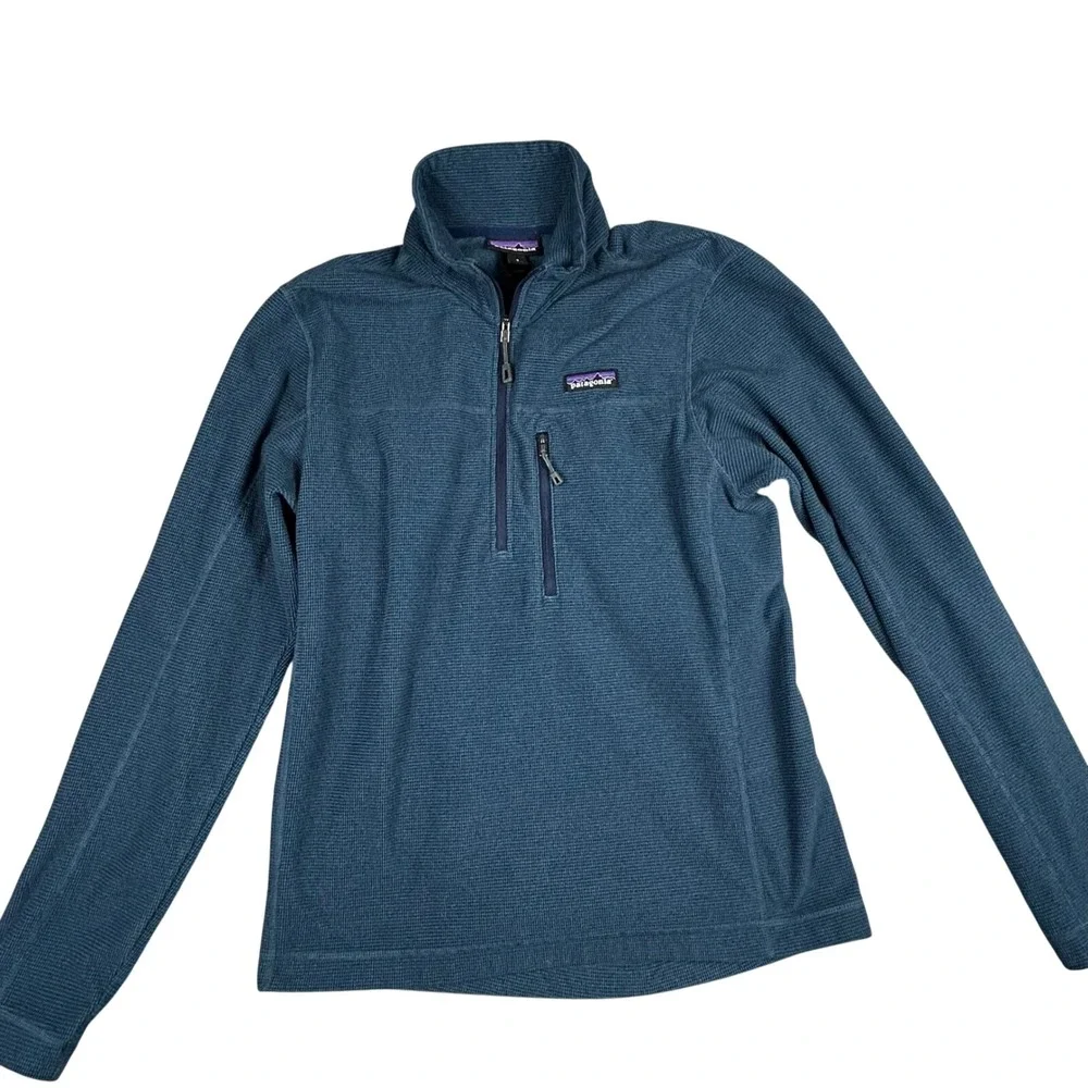 Patagonia Men's Oakes Quarter Zip Fleece‎ Pullover Blue Size Small