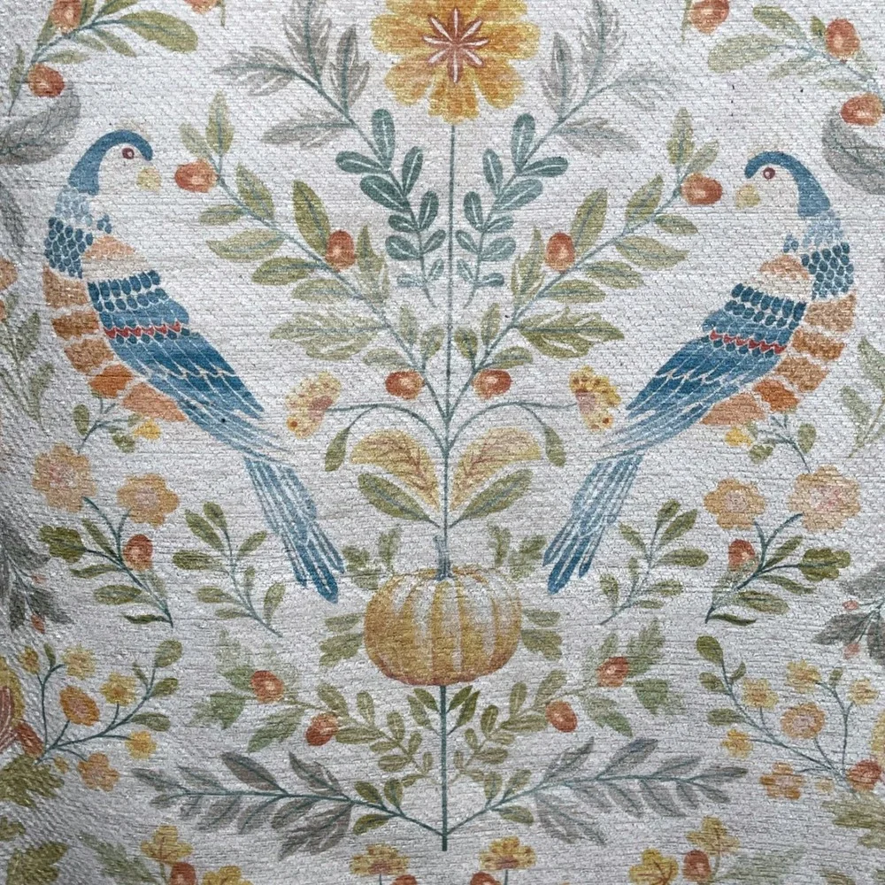 The Farmhouse by Rachel Ashwell Table Runner Birds Pumpkins‎ Floral Harvest
