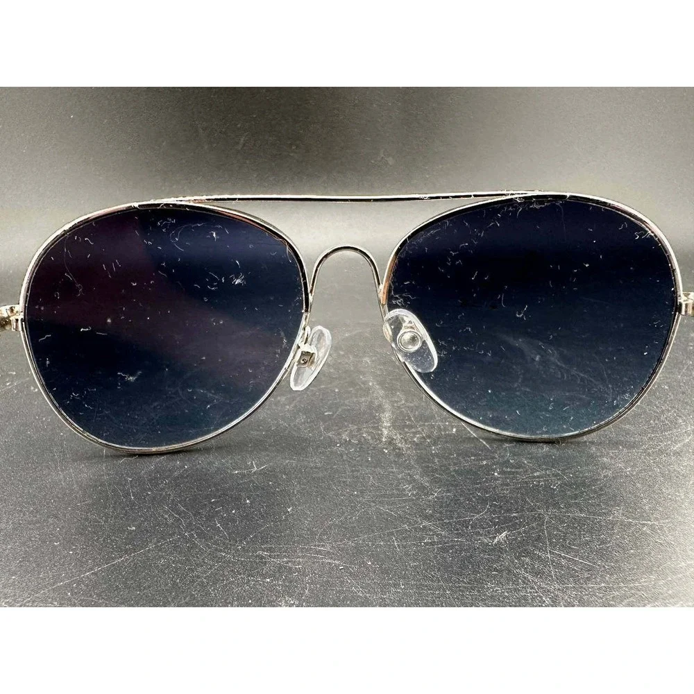 Nine West SR1217 Silver Aviator Sunglasses Dark Gradient Lens - 058 (84)
