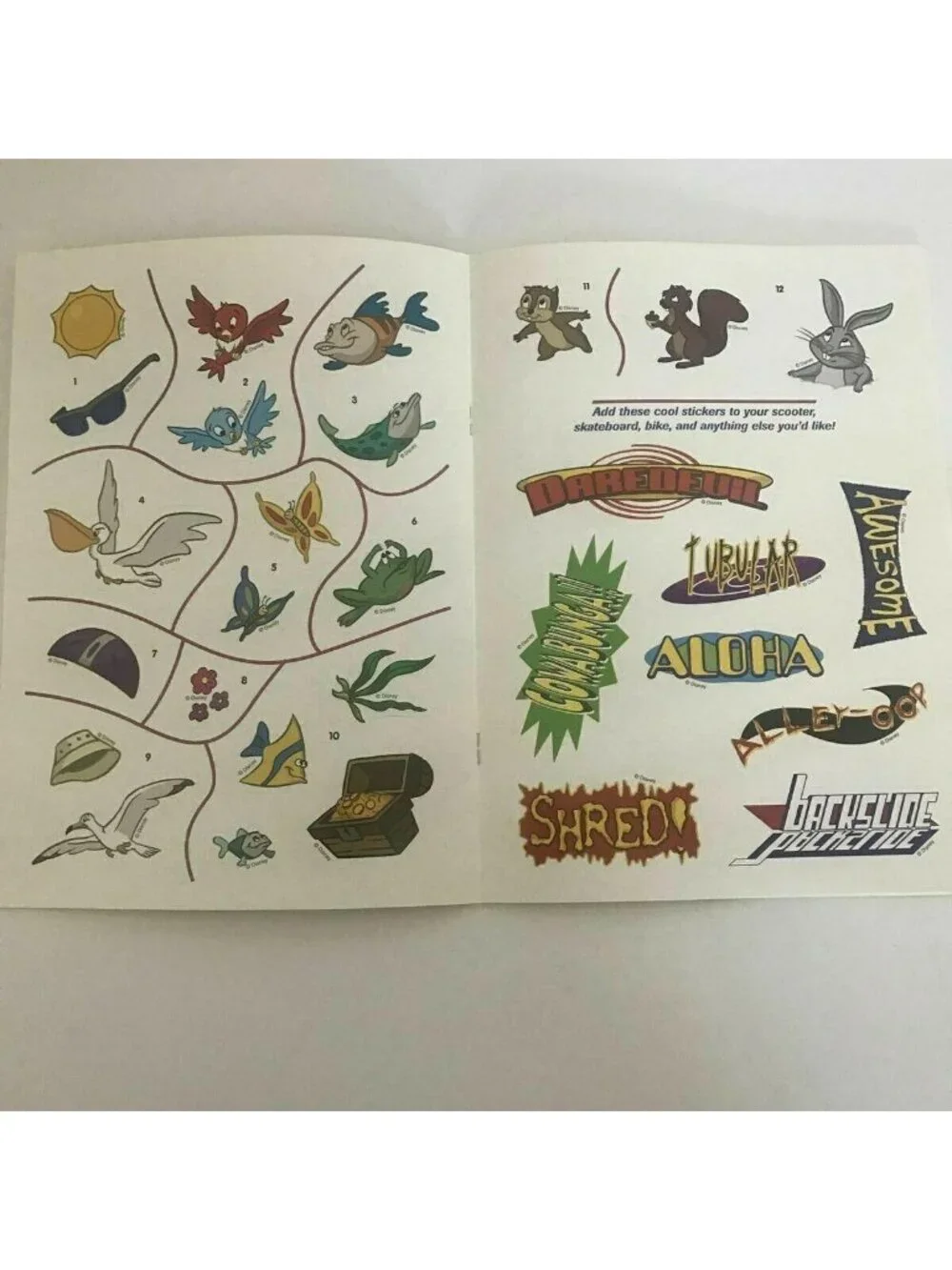 Disney Mickey Mouse X-treme Sprots Coloring Book 2002 With Stickers Boards Bikes