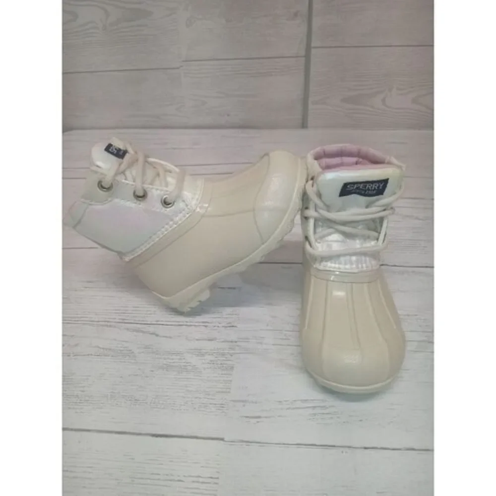 Sperry Girls‎ Size 6M White/Pink NWOT Rain Boots SCL 165287