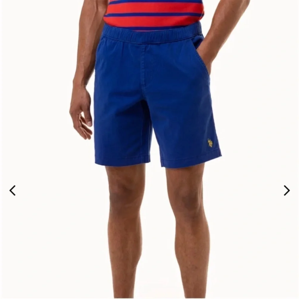 U.S. POLO ASSN. Men’s Stretch Pull On Chino‎ Short Elastic Waist Blue Size XS