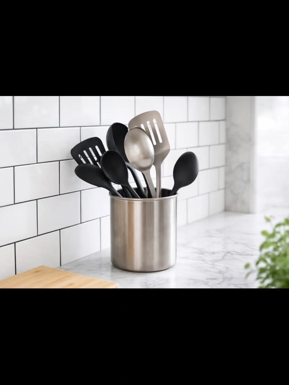 Stainless Steel Utensil Holder - Home Kitchen