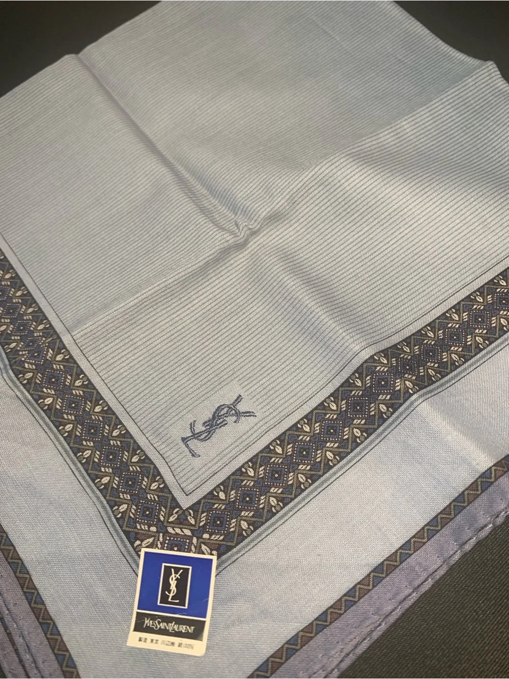 Yves Saint Laurent Handkerchief- Light Blue & Lavender