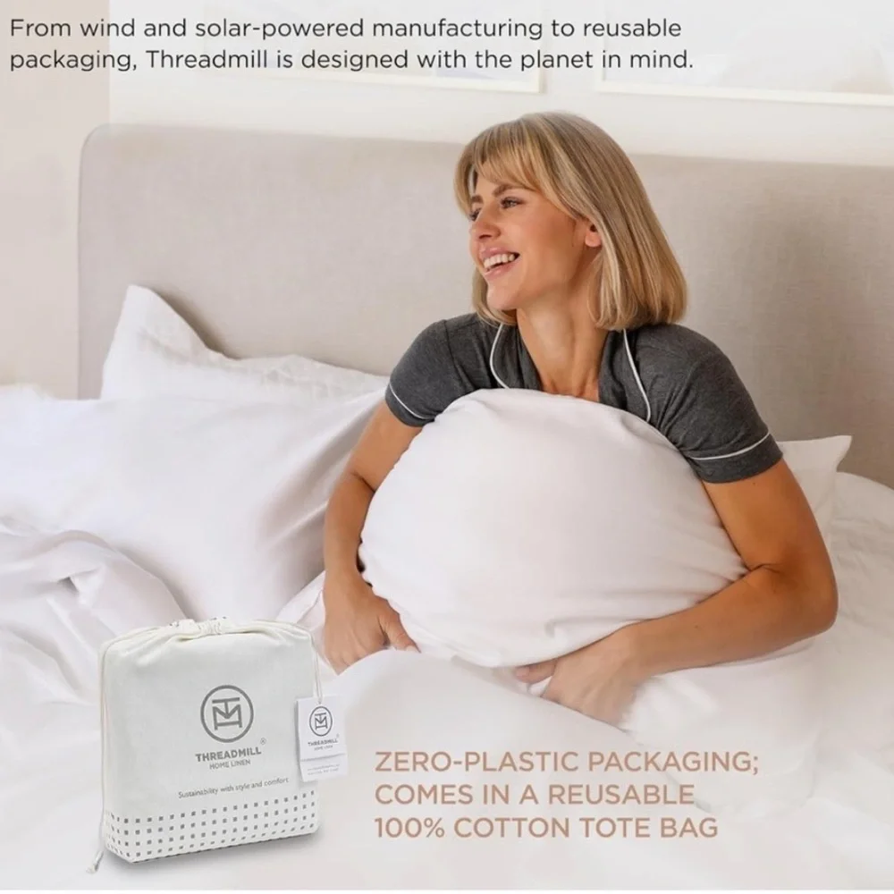 Threadmill White Cotton Duvet Cover King size