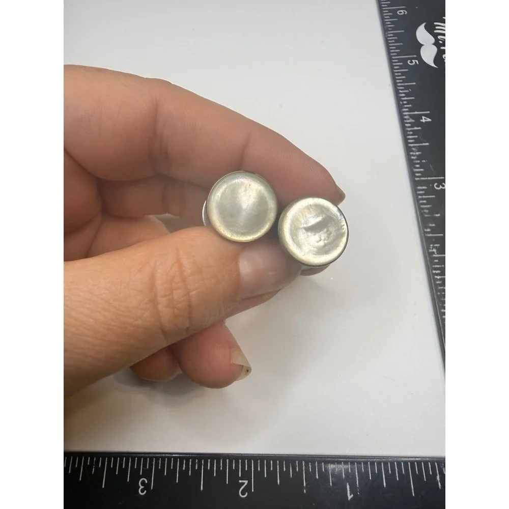Antique The Pioneer Registered Mother of Pearl Tuxedo Studs Collar Buttons Set
