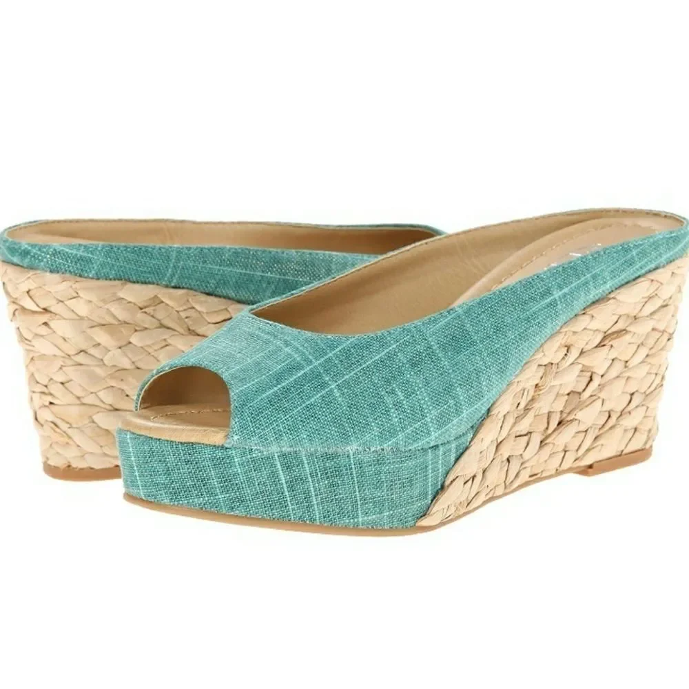 CL by‎ Laundry Daysie Open Back Aqua Espadrilles