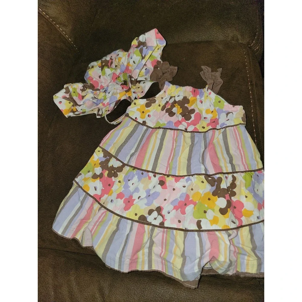 Gymboree glamour safari floral dress‎ 12 18 months hat 12 24 months