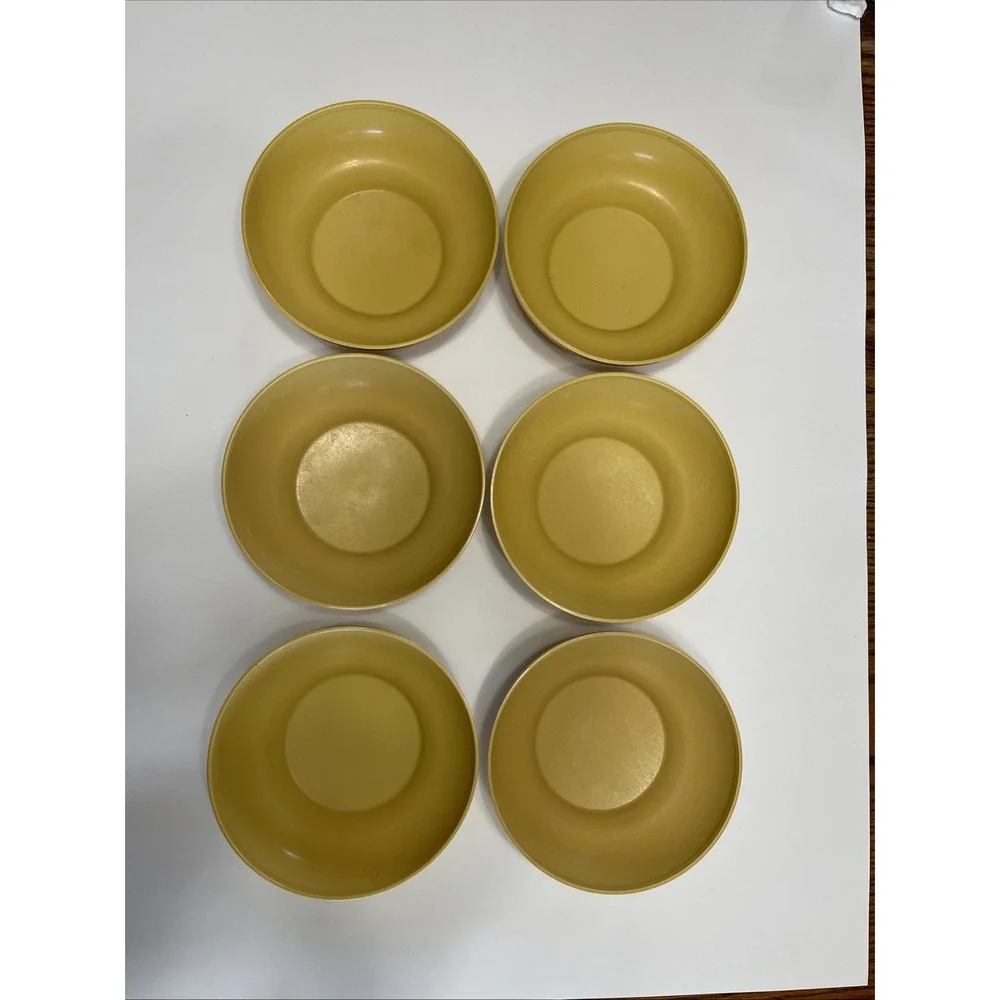 Lot Of 6 Tupperware Harvest Gold Salad Soup Cereal Bowls‎ #890