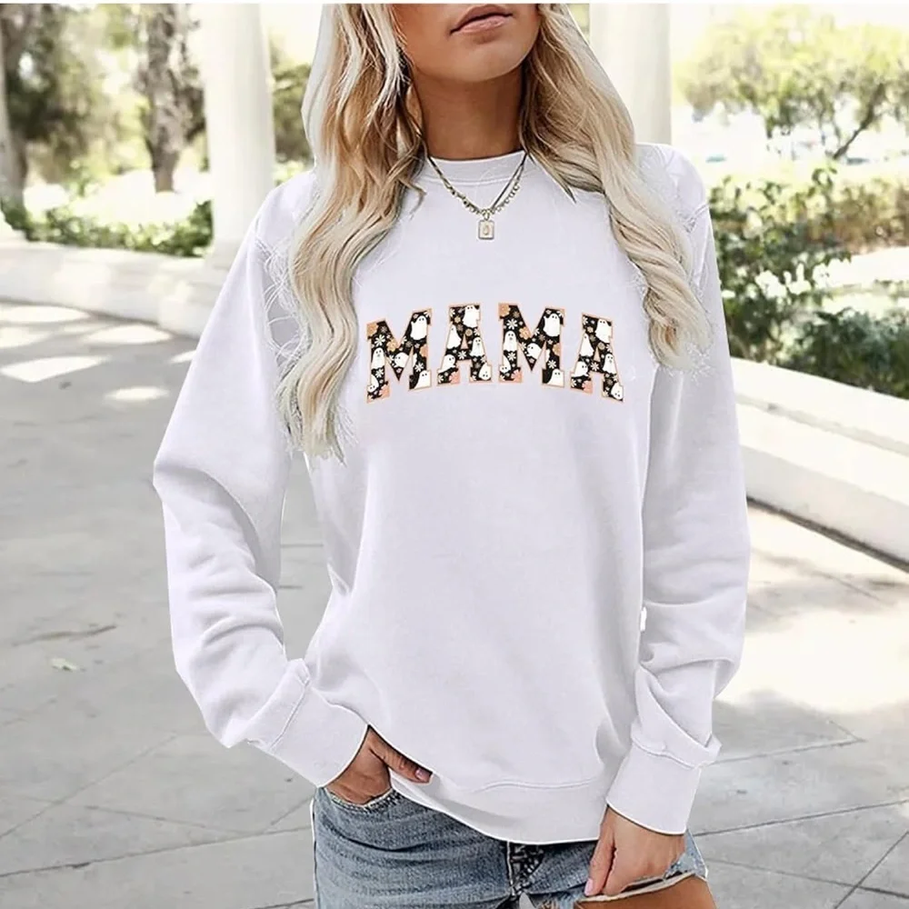 White 'MAMA' Graphic Sweatshirt