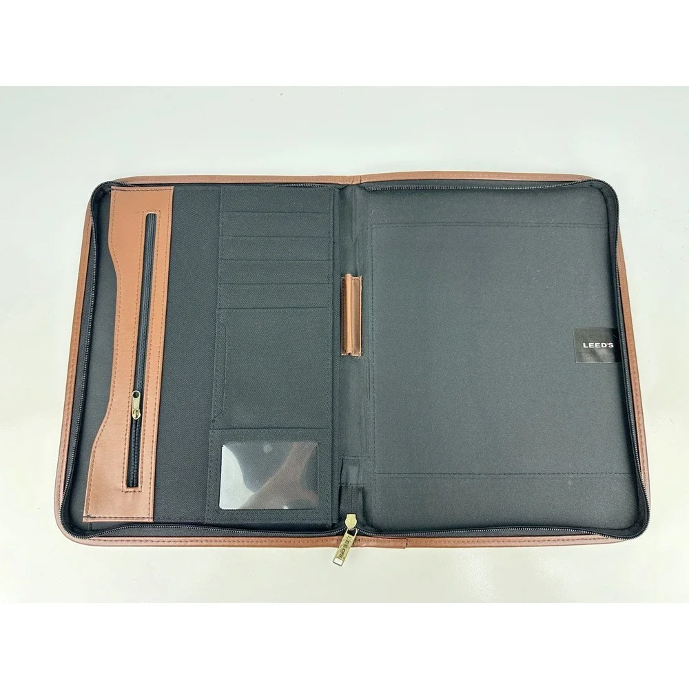 Leeds Northwestern Mutual Black Canvas Zip Around Portfolio Padfolio Organizer