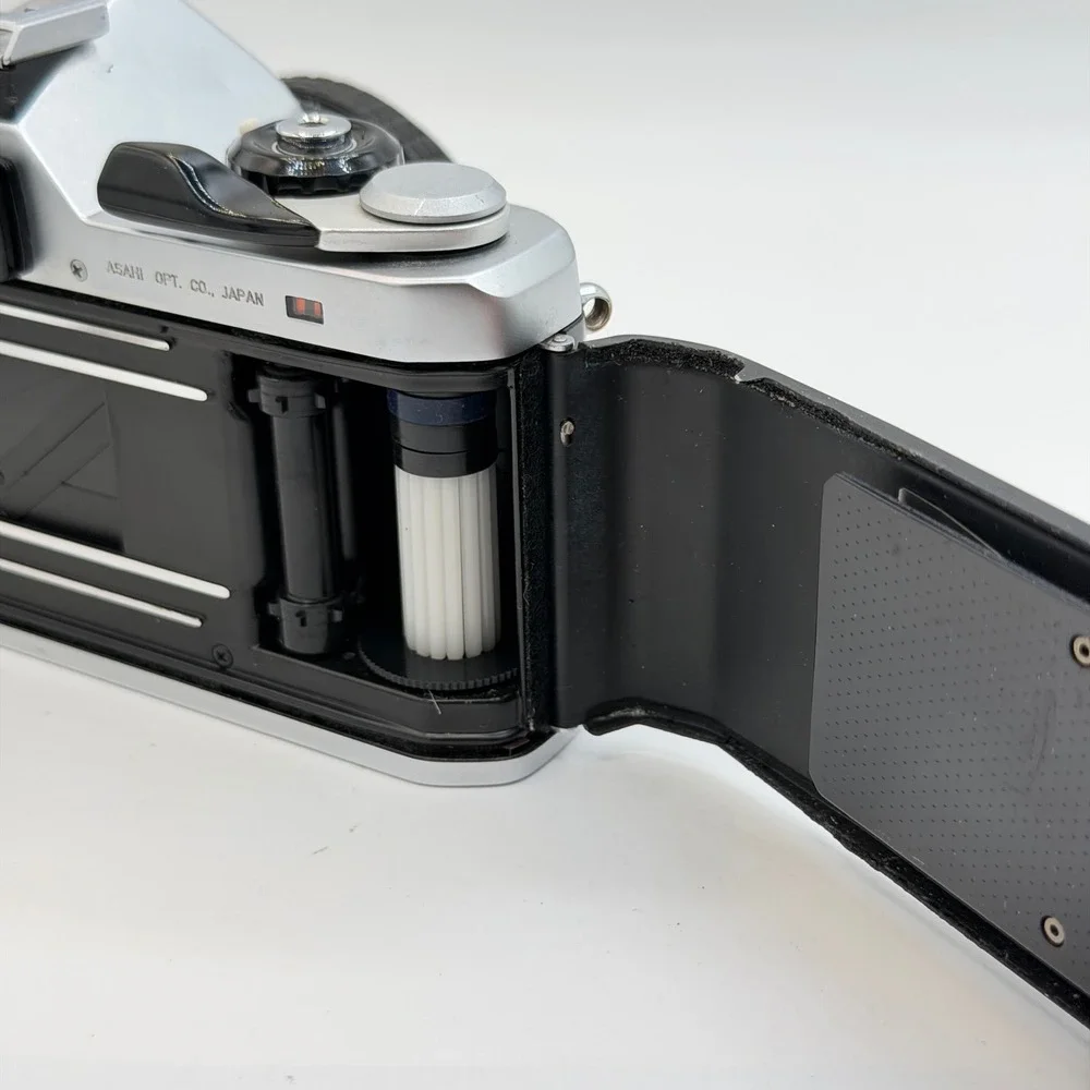 Pentax ME 35mm Film SLR Camera with SMC Pentax-M 50mm f1.7 Lens Silver Black