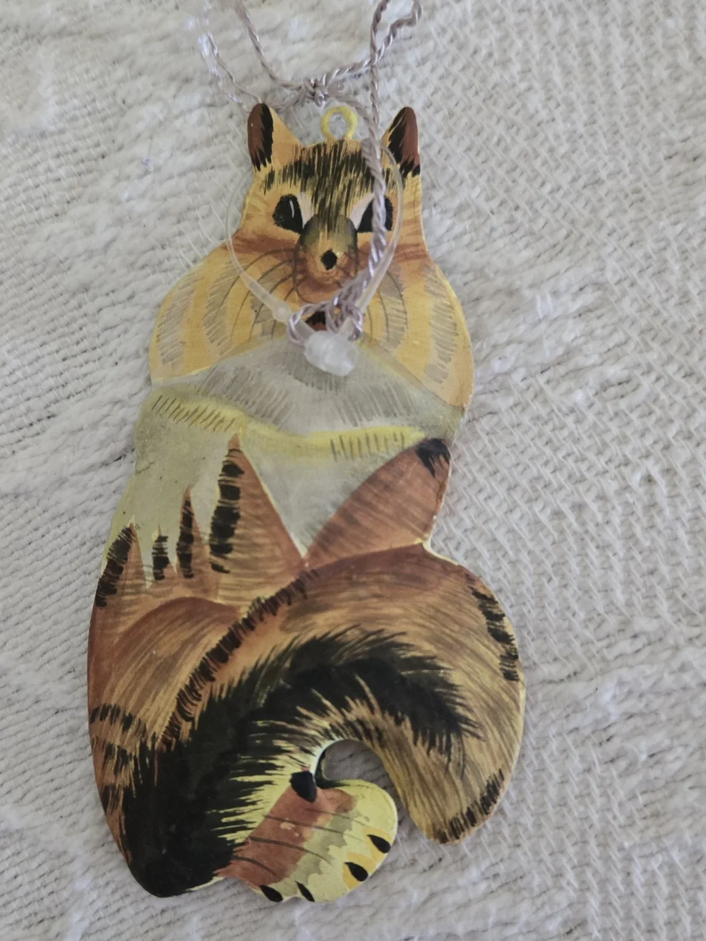 Hand-Painted Small Chipmunk Ornament in Brown and Cream