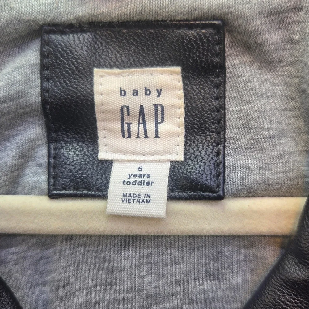 Baby Gap Toddler Girls Faux Leather Moto Jacket Black Size 5 Years 354948-00