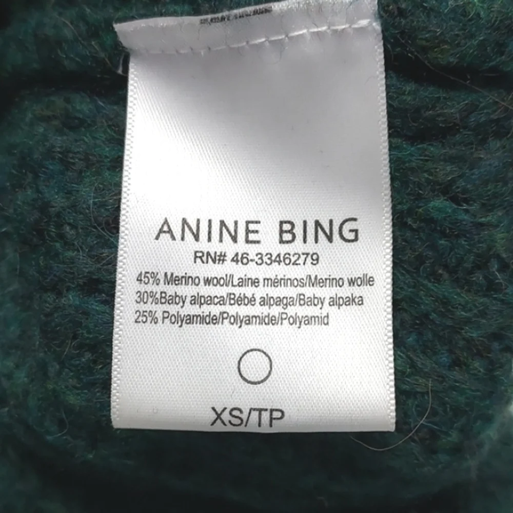 Anine Bing Jolie Pointelle Knit Sweater Green Size XS