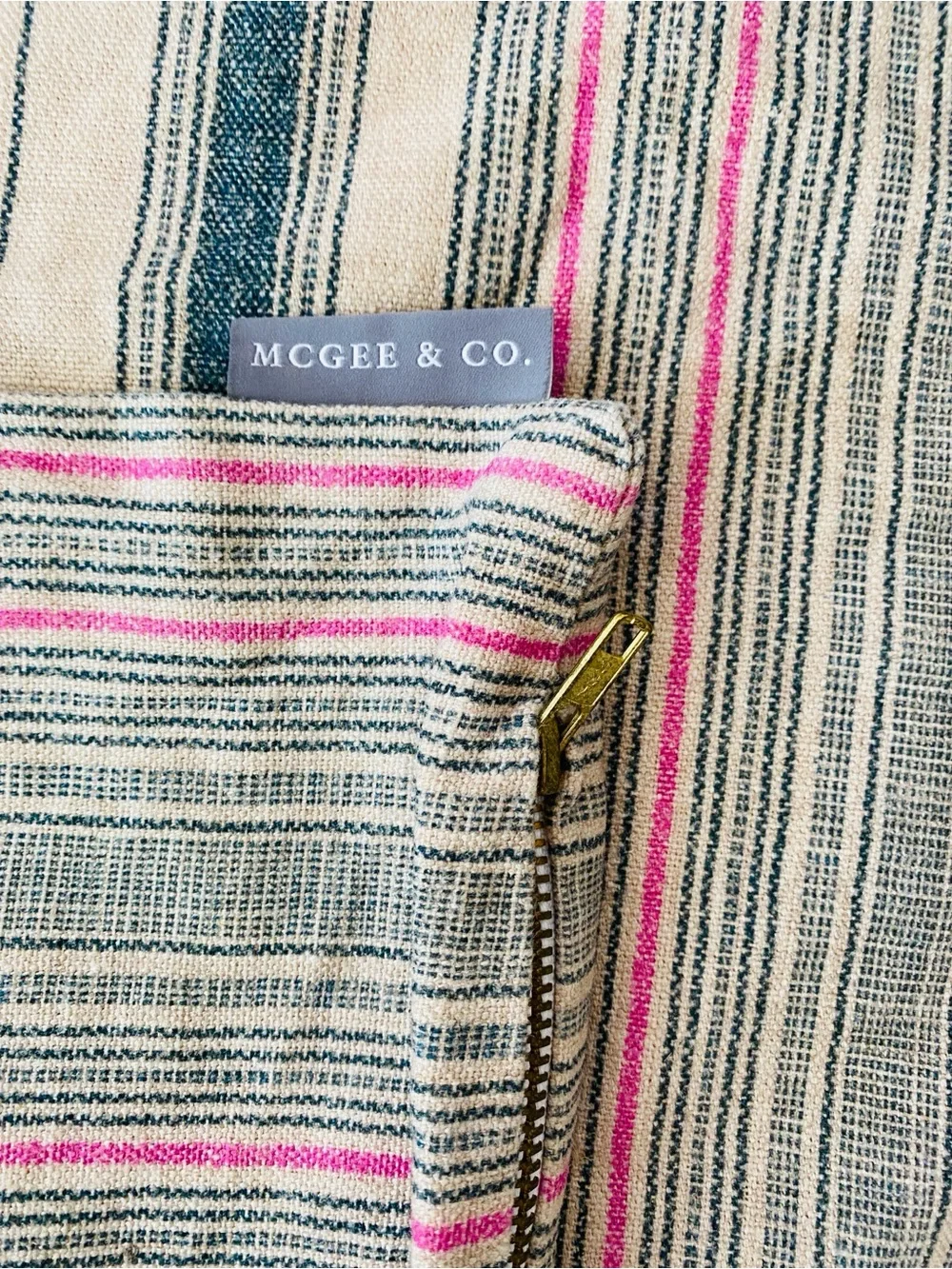 A Set of 2 McGee & Co 22inch Square Linen Pillow Covers