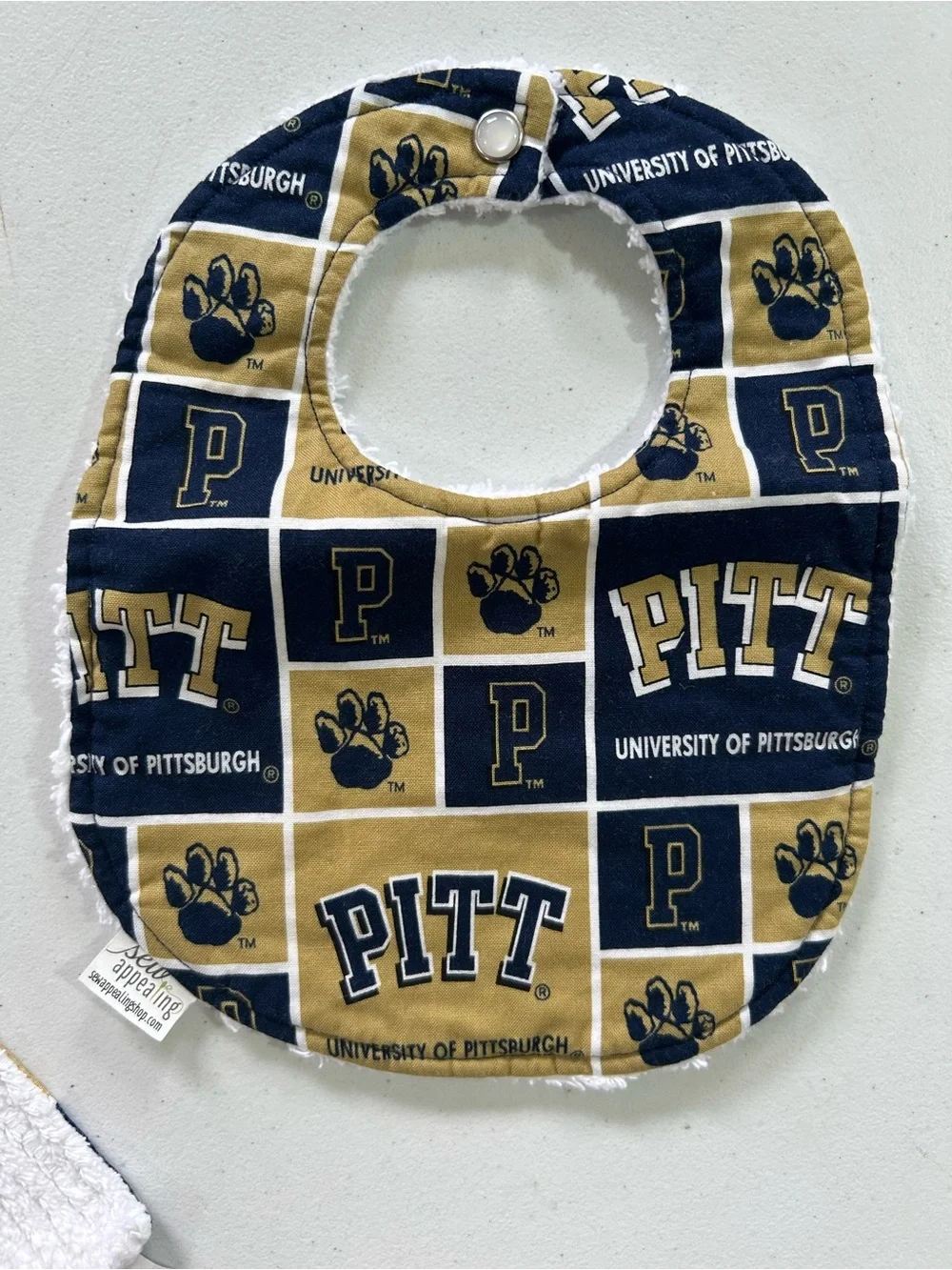 Pitt Baby Bib and Burp Cloth Set - Navy and Gold