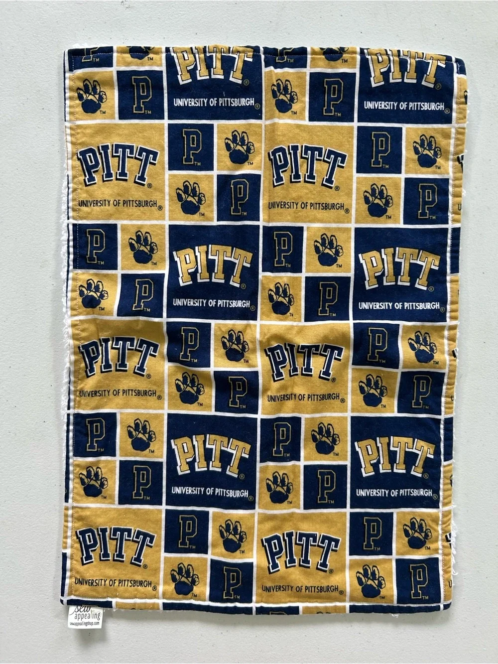Pitt Baby Bib and Burp Cloth Set - Navy and Gold