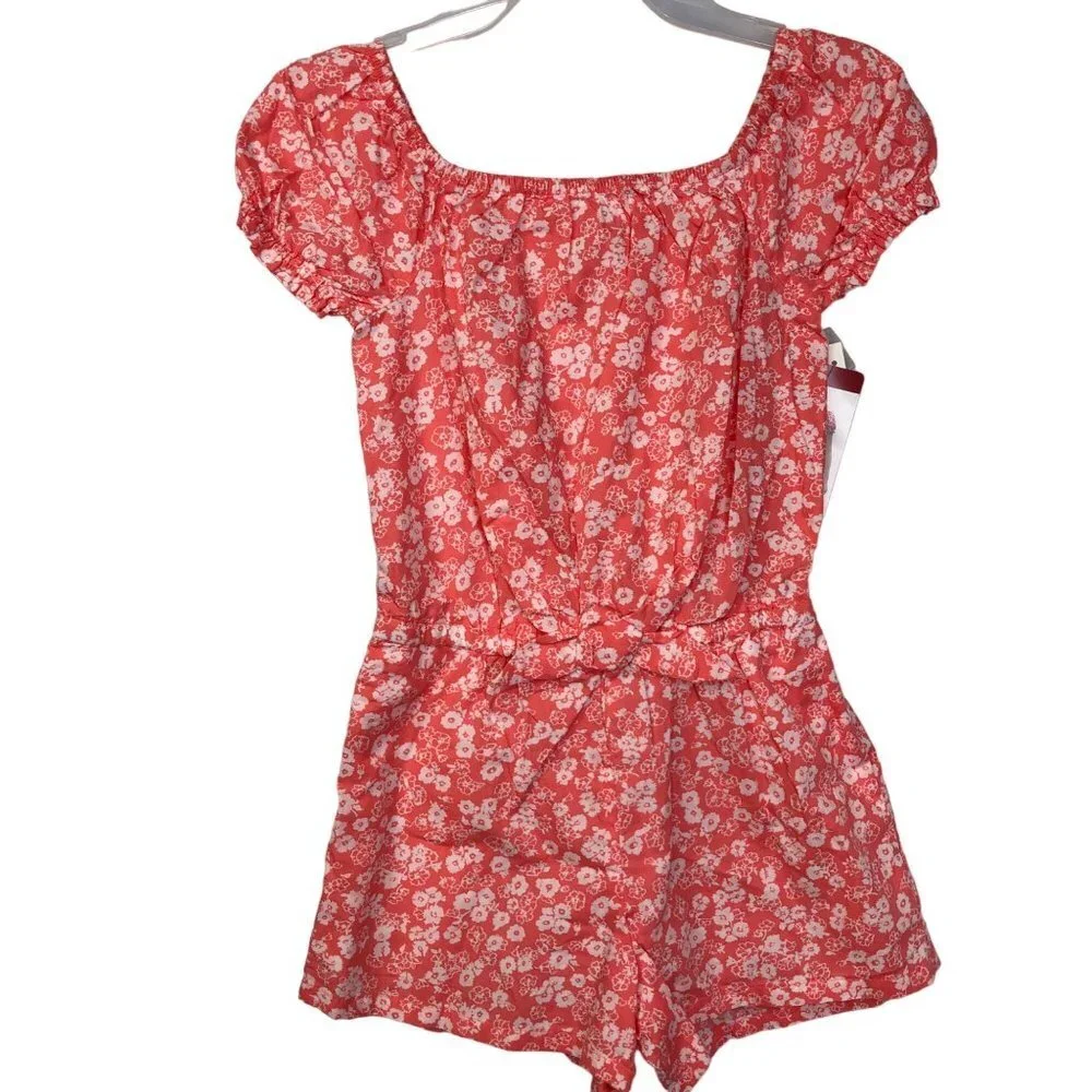 GAP Girl's‎ Soft Chambray Short Puff Sleeve One Piece Romper NWT