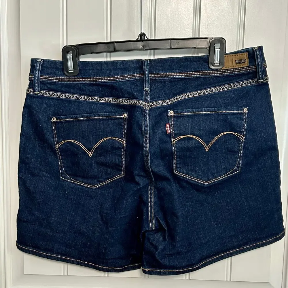 Levi's 395 Denim Shorts 31 Dark Wash Stretch 5