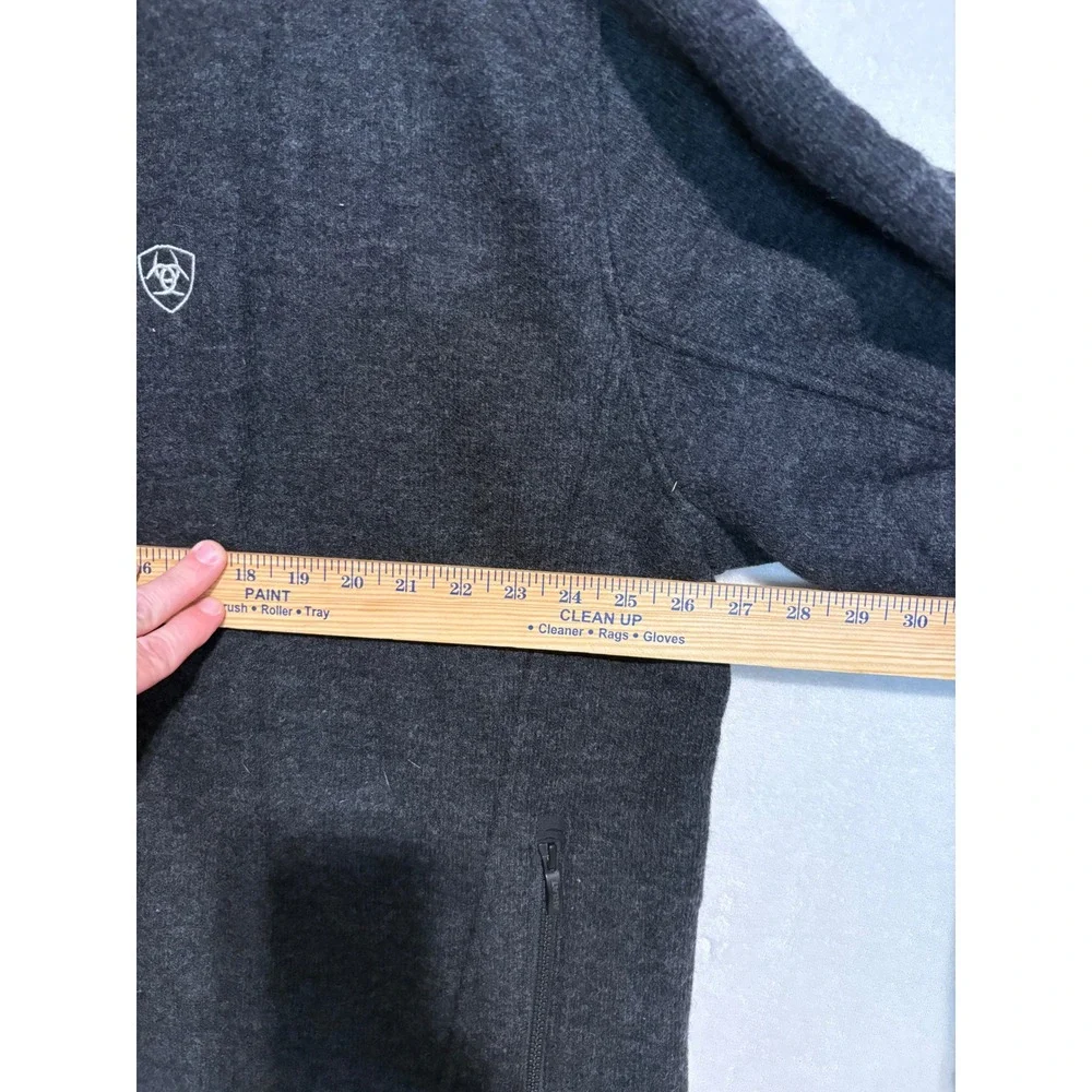 Ariat Mens XXL Bowdrie Charcoal Gray Sherpa Lined Full Zip Fleece Jacket