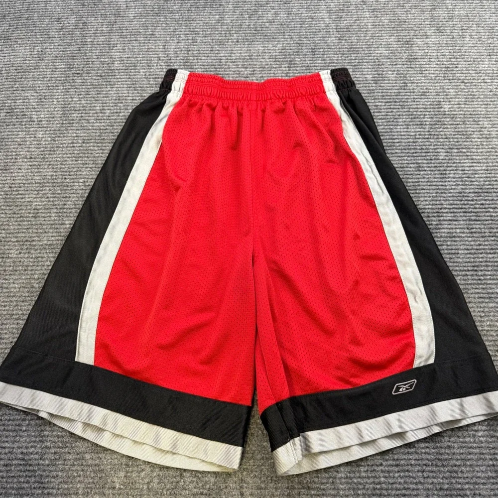 Vintage Reebok RBK Dazzle Basketball Shorts Size Medium Red Shimmer Super Shiny