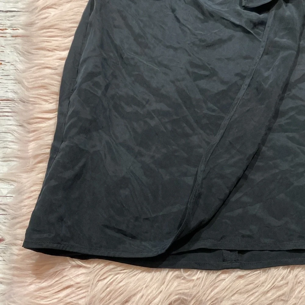 J. Crew Wrap Skirt in Japanese Cupro Black sz 2