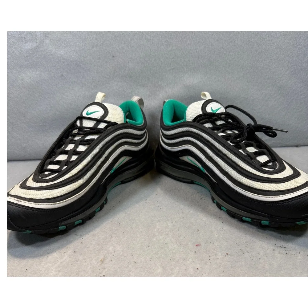 Nike Air Max 97 Black White Clear Emerald Mens Sneakers 921826-013 Size 12