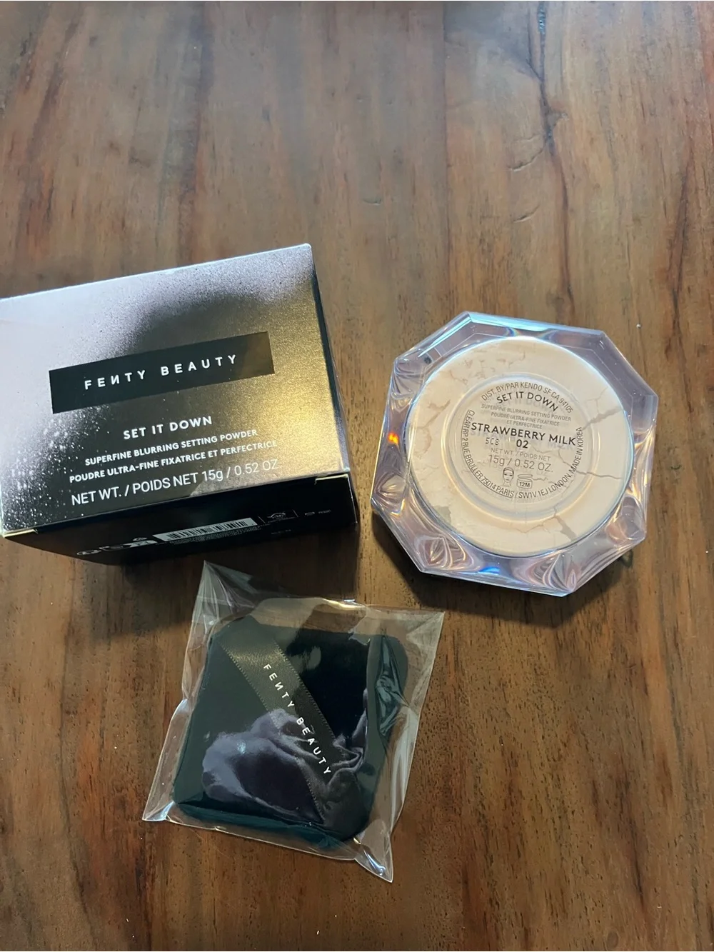 Fenty Beauty Set It Down Powder - Strawberry Milk (Light Pink Compact)