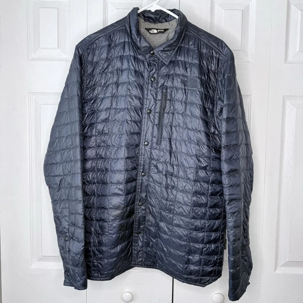 The North Face Lost Coast Thermoball Jacket Men's Size‎ L Blue Quilted Shacket