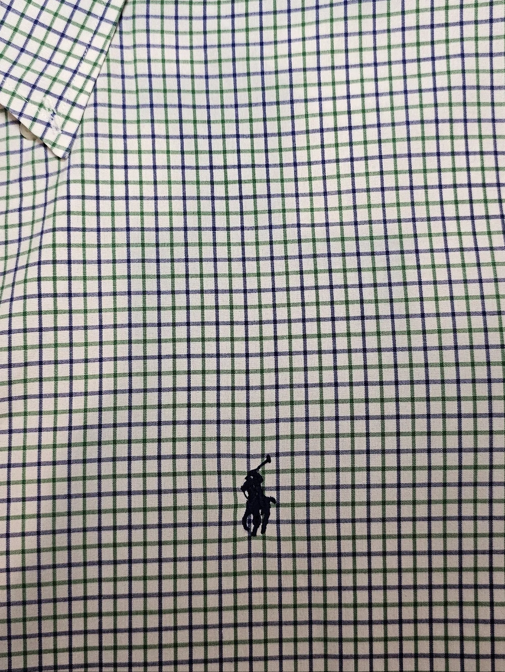 Polo by Ralph Lauren Green and White Mini-Check‎ Button-Down Shirt Size XXL