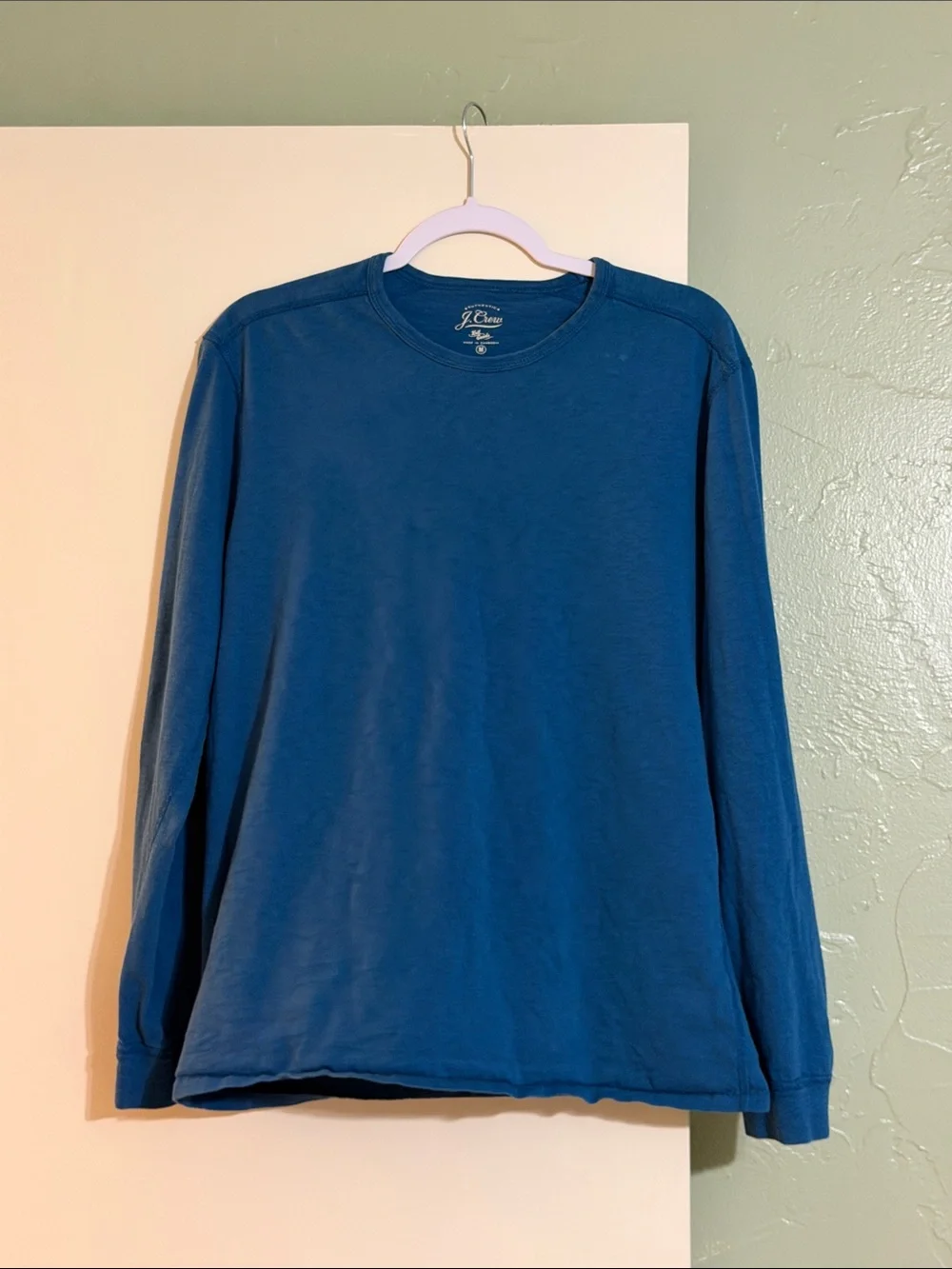J. Crew Men’s Long-Sleeve Crewneck Shirt - Blue