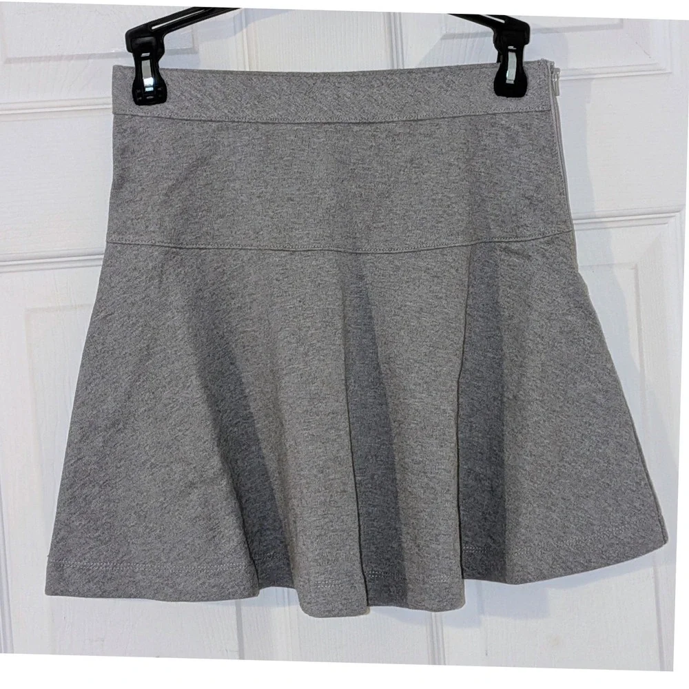 Crewcuts J‎ Crew Girls Heather Gray Jersey Skater Skirt Side Zip Size 12 NEW