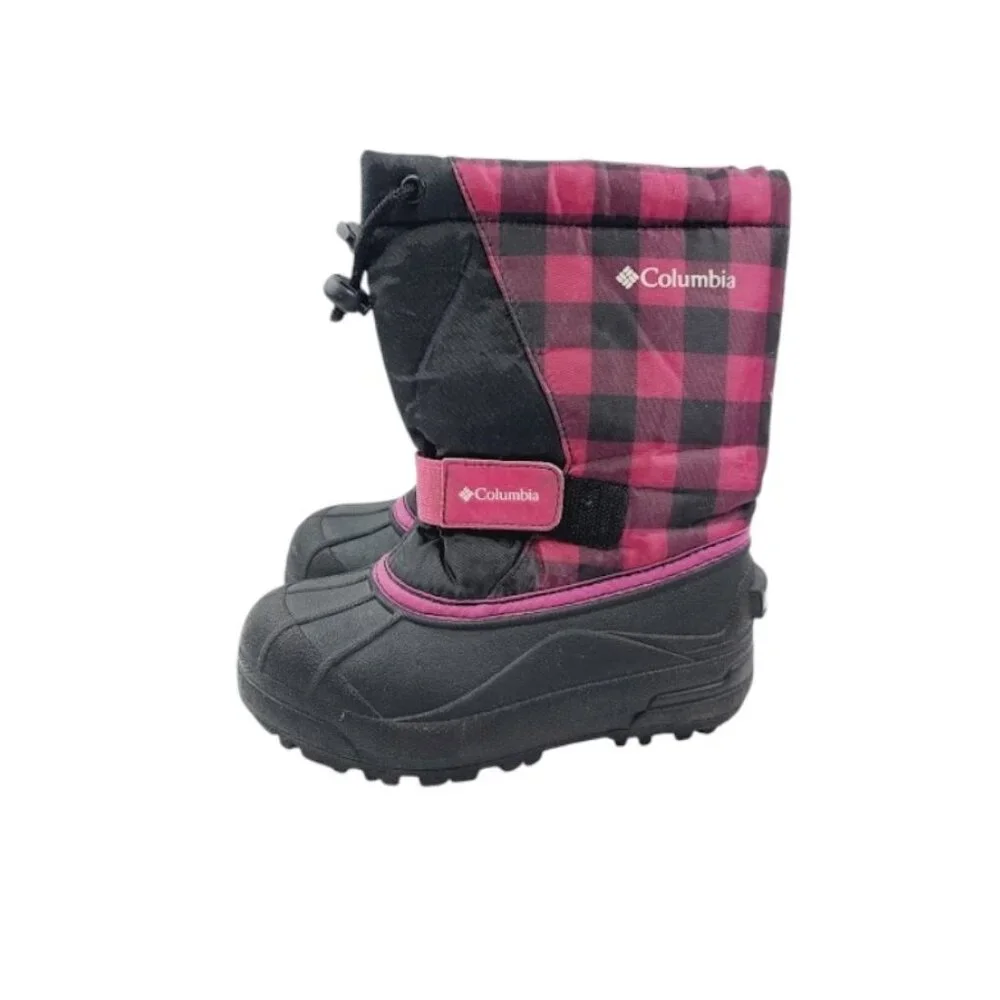 Sorel‎ Girl's Red Black Powder Dug BC1281-011 Plaid Outdoor Ankle Snow Boot 12