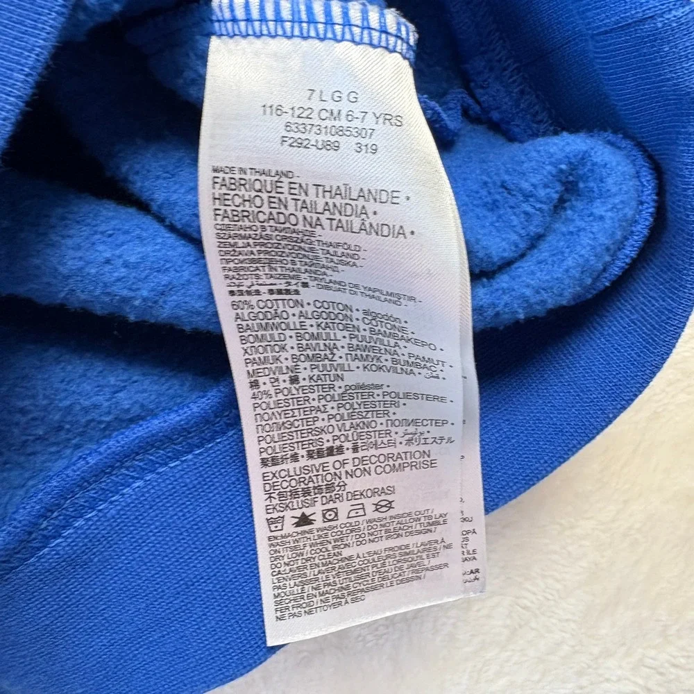 Nike Air Sweatshirt Kids‎ Size 7 6-7 Years Blue Crewneck Spell Out