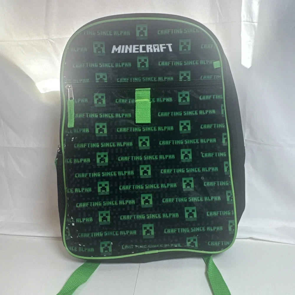 Children Minecraft Creeper Backpack Lunch Box Water Bottle Extra‎ Pouch Boy Girl