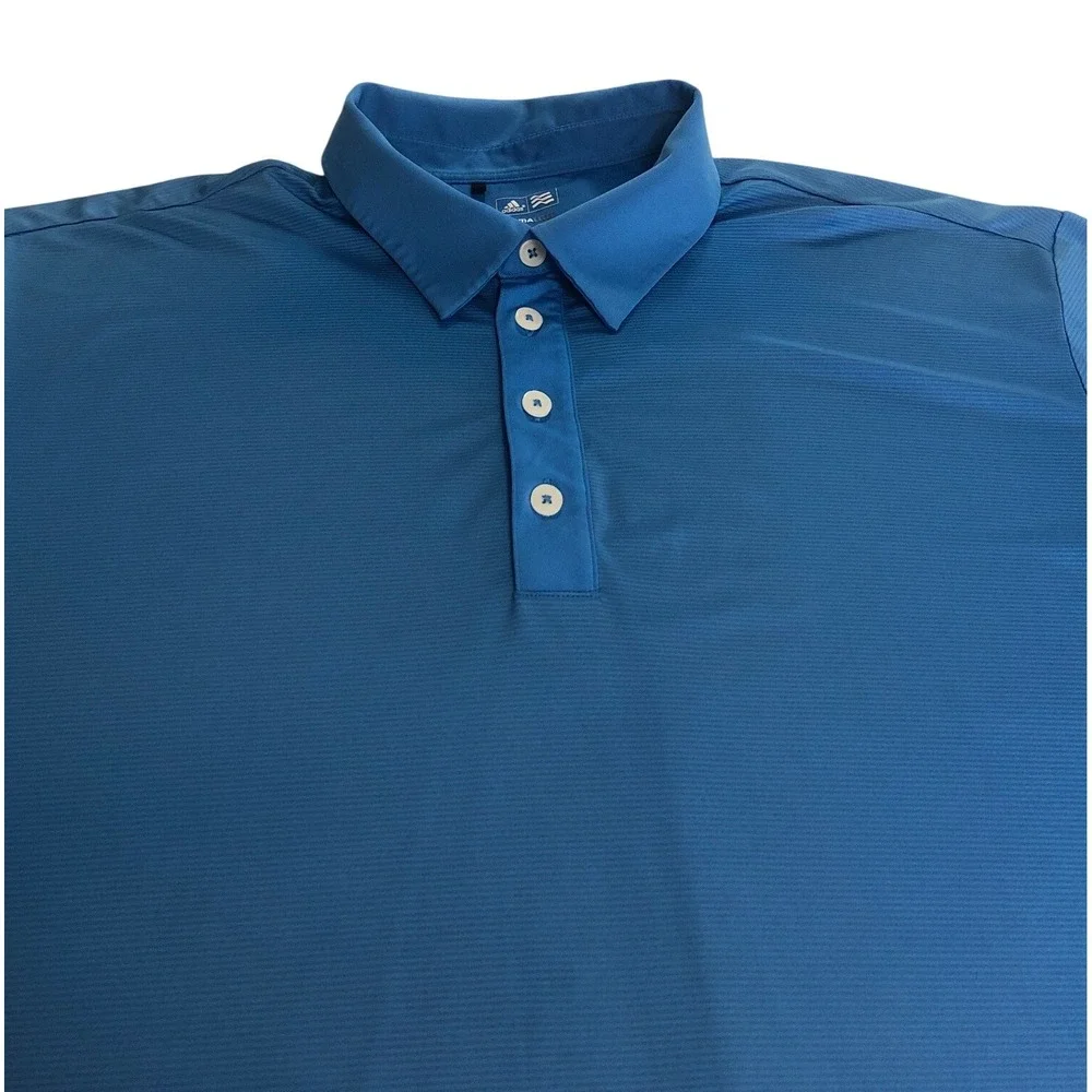 Adidas ClimaLite Men's XL Blue Golf Polo Shirt Short Sleeve Performance Athletic