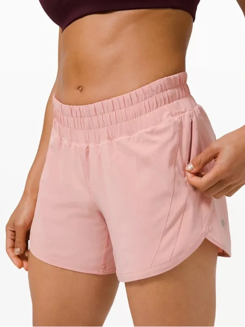 Lululemon Track That Lined Running Shorts Pink 5