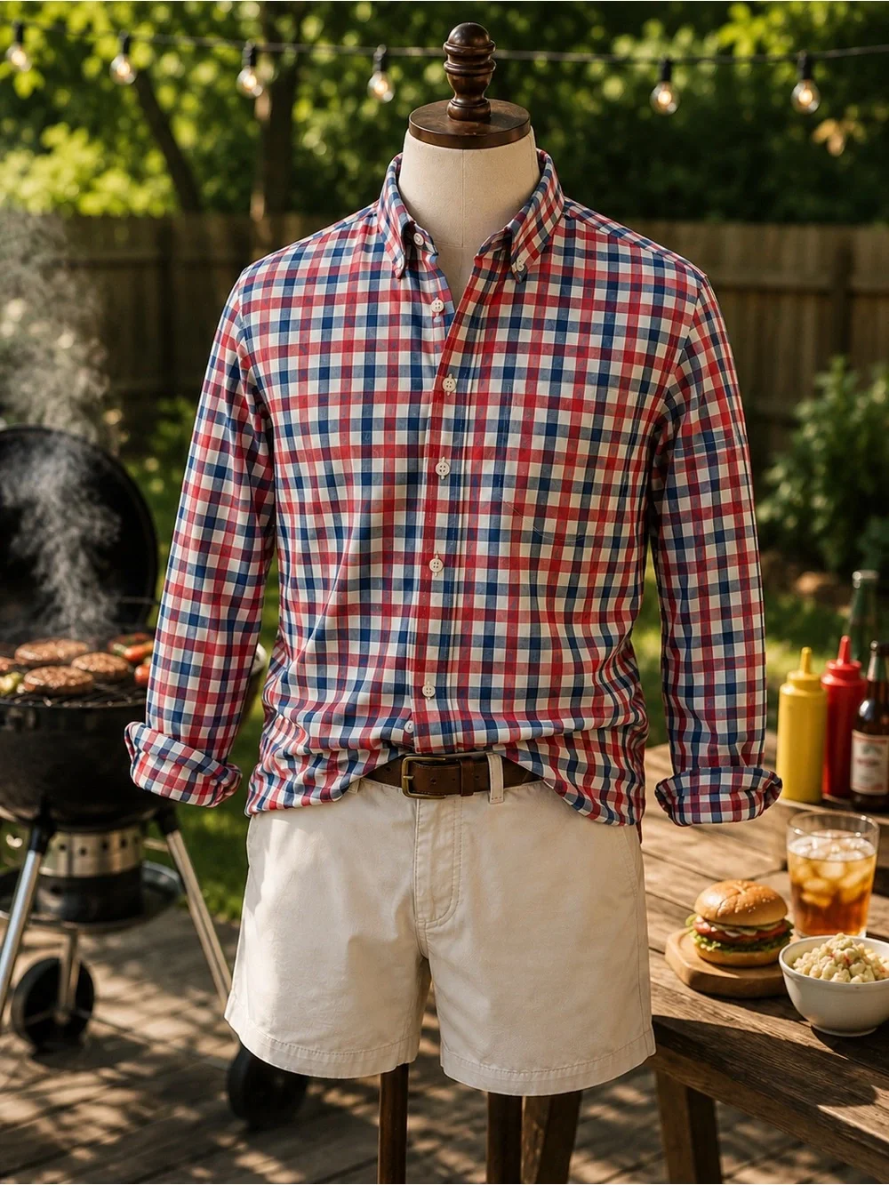 J.Crew Factory Slim Fit Plaid Button Down Shirt Men’s L 100% Cotton Americana