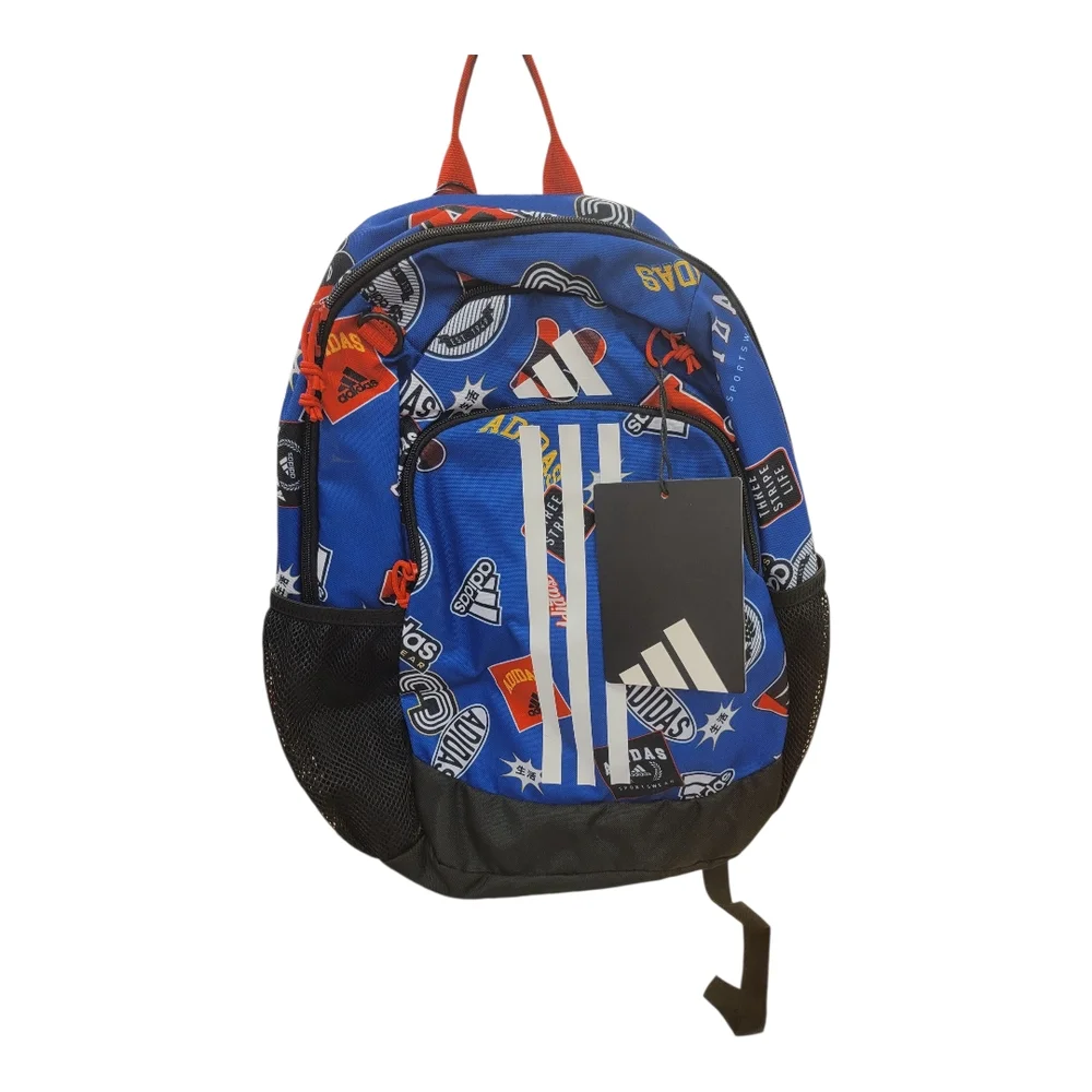 Adidas‎ Backpack Blue All Over Print School Bag Kids Small Size