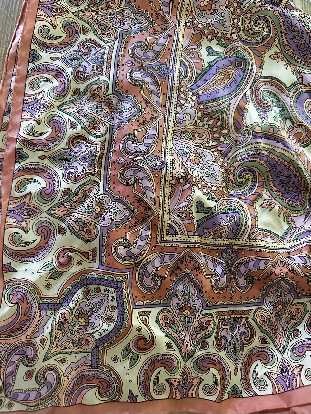 Harve Benard Vintage Silk Paisley Scarf Signed