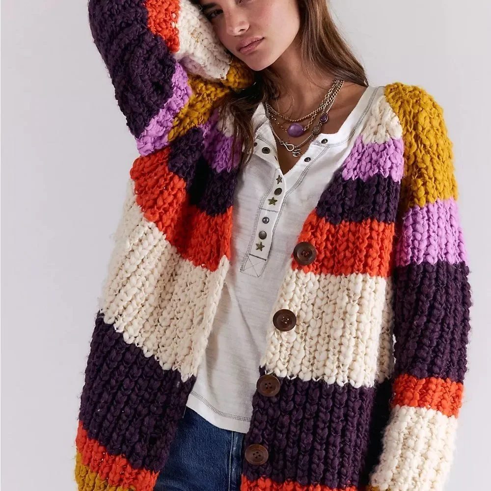 Free People Myles Stripe Cardi