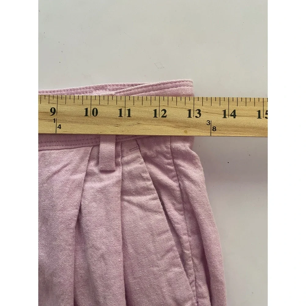 Banana Republic Petite 0 Lilac Pink Linen Blend Pleated Tapered Trousers Pants