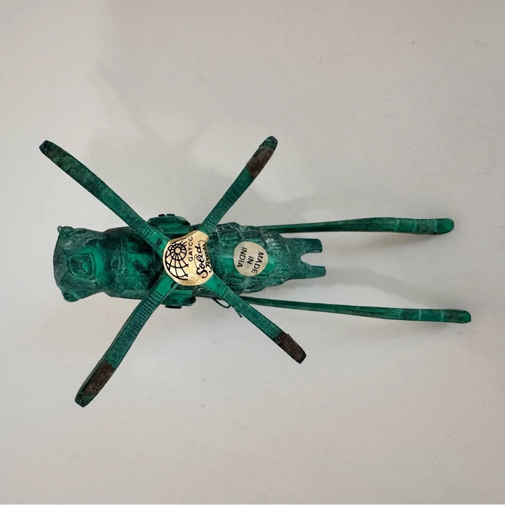 Vintage GATCO Solid Brass Grasshopper Cricket Paperweight Figurine India