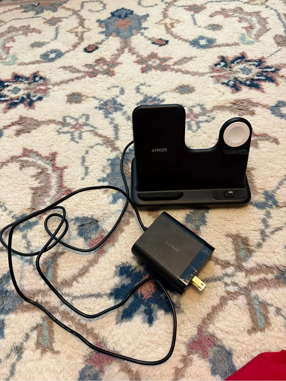 Anker Black Wireless Charging Dock for iPhone, AirPods, USB input, Apple Watch