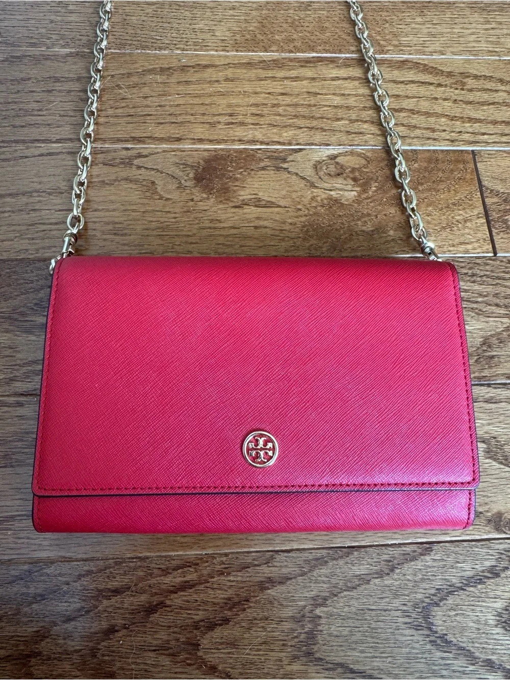Tory Burch Red Crossbody Chain Wallet